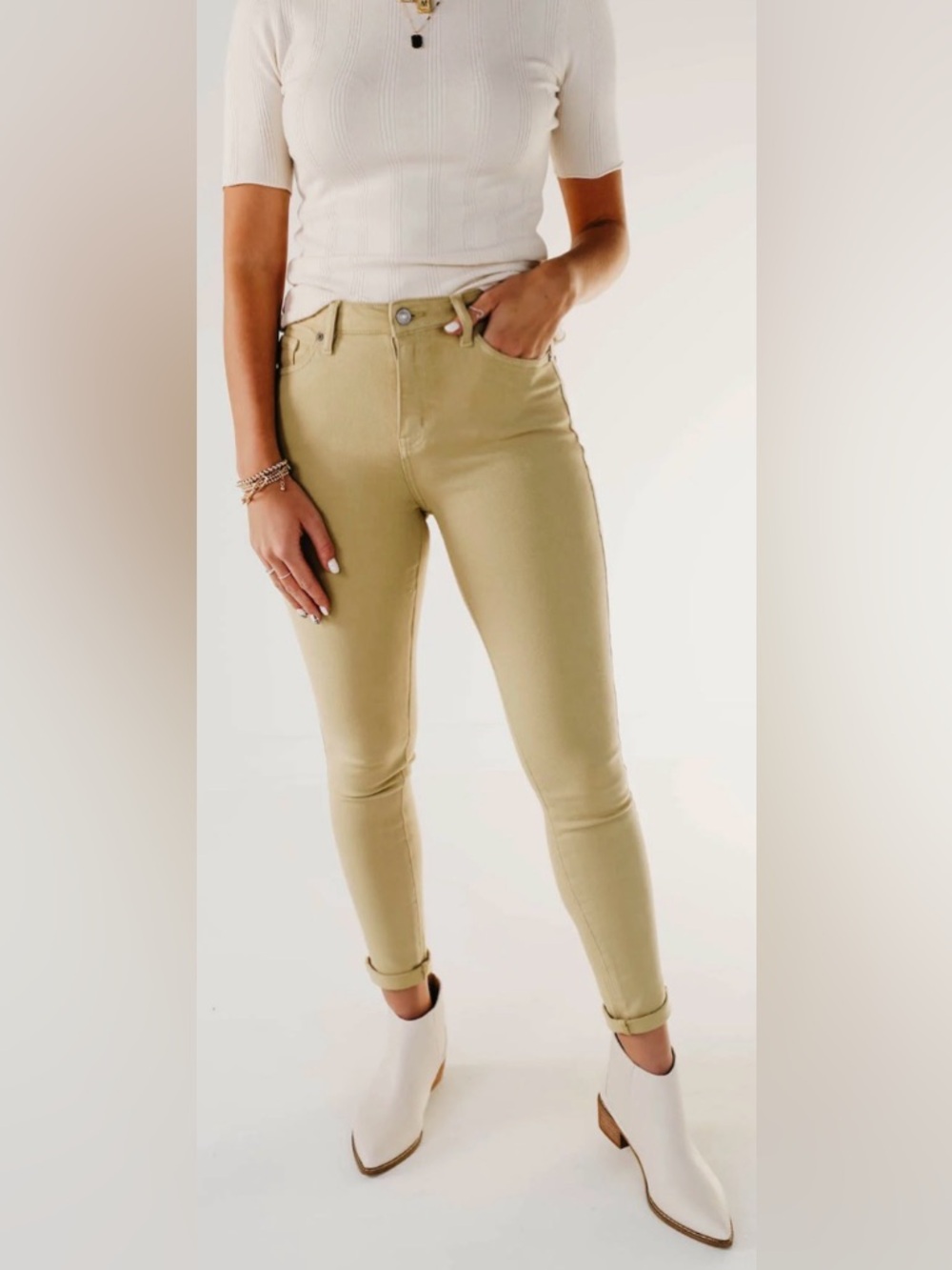 KanCan Gemma High Rise Skinny Beige Tan Skinny Jeans 32